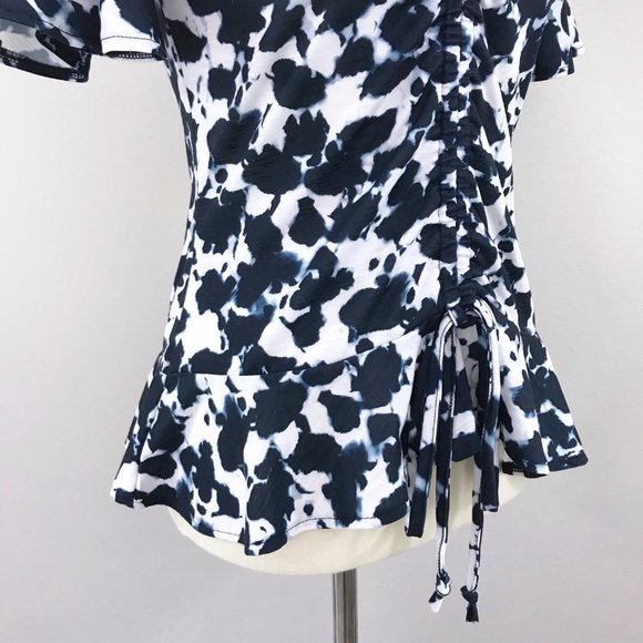 Juicy Couture Lush Shadow Gathered Front Flutter Sleeve Top Women’s Size M - Picture 11 of 15